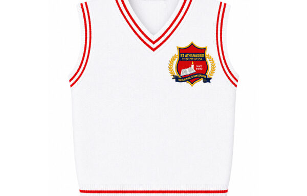 White Branded School Sweater Vest